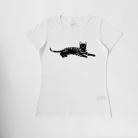 Women's 100% Organic Pima Cotton T-Shirt - White - Small - Bengal Cats for sale near me - Brown, Silver & Snow Bengal kittens for Sale