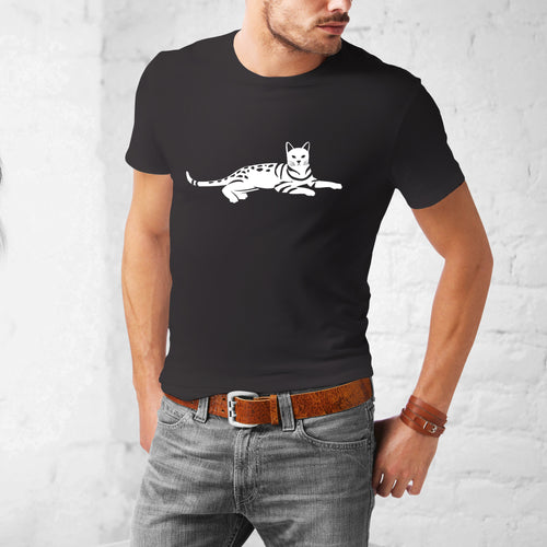 Men's 100% Pima Cotton T-Shirt - Black - Large - Bengal Cats for sale near me - Brown, Silver & Snow Bengal kittens for Sale