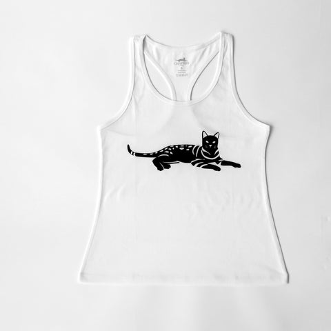 Women's 100% Pima Cotton Tank Top - White - Large - Bengal Cats for sale near me - Brown, Silver & Snow Bengal kittens for Sale
